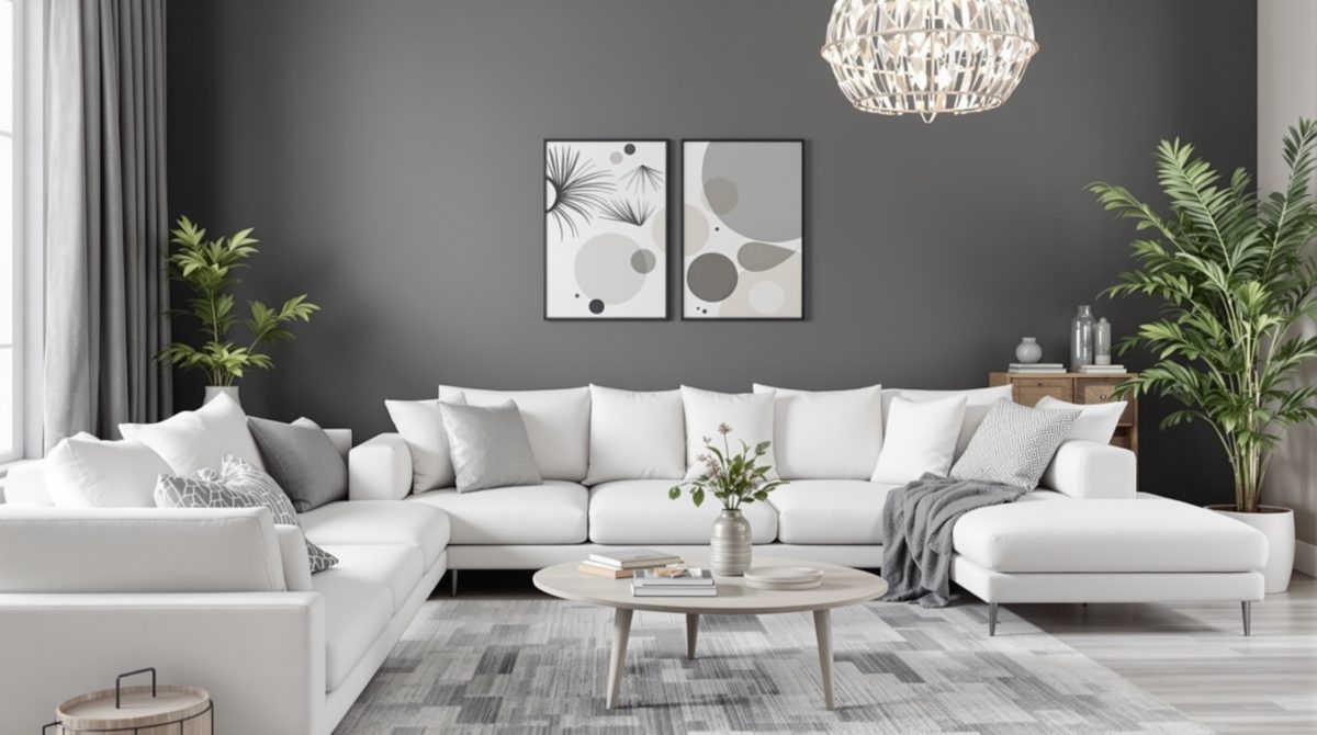 Déco cocooning pour salon gris et blanc : idées et inspirations