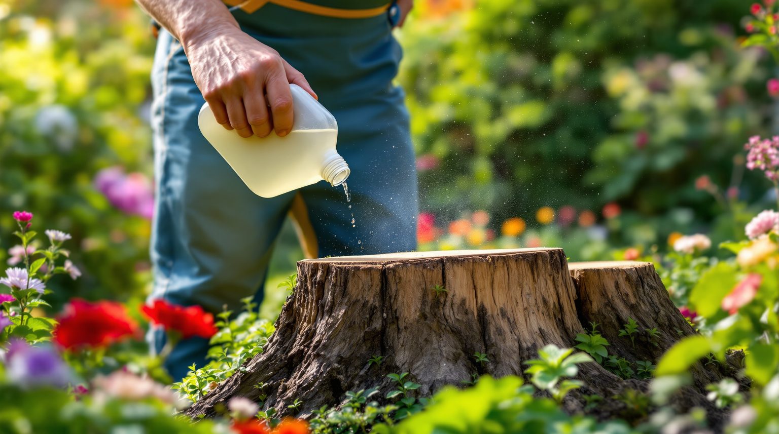 Détruire une souche d’arbre avec du vinaigre blanc : Découvrez la méthode naturelle et efficace !