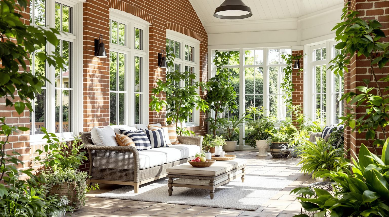 Veranda avec muret en brique : Transformez votre espace extérieur avec style et élégance